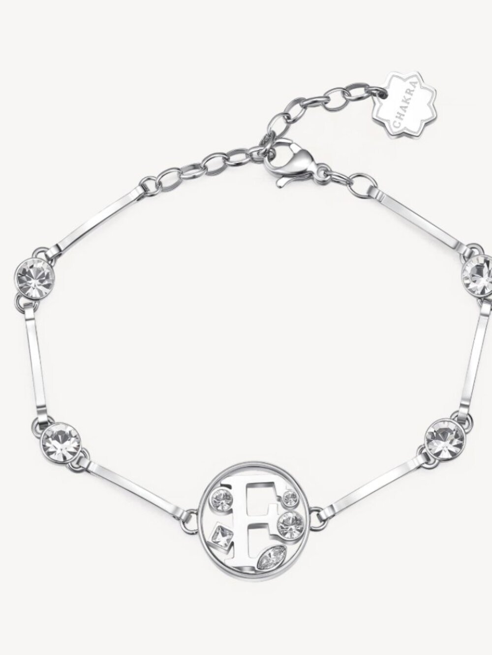 Brosway Italia Silver Letter F Bracelet with Swarovski Crystals